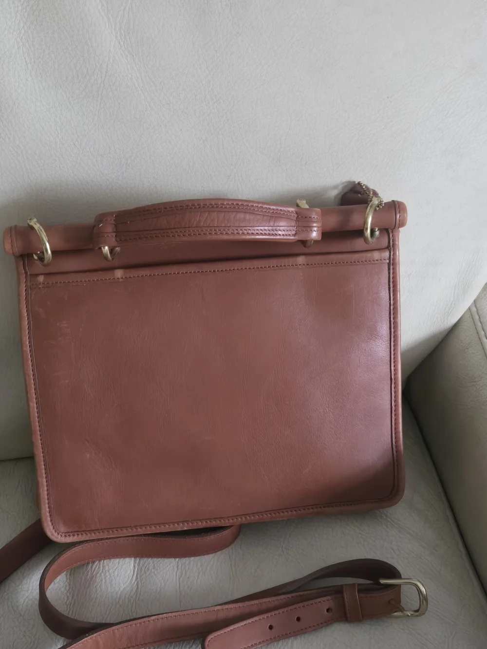Coach Vintage Brown Leather Briefcase Crossbody 9927 - Picture 8 of 16
